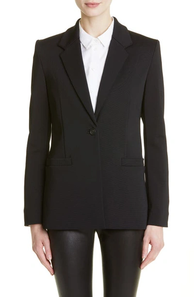 Givenchy Knitted Single-button Blazer Jacket In Noir