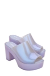 Melissa Mule Hype Pearly Blue Jelly Platform Slide Sandals In Pearly Blu