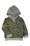 MIKI MIETTE KIDS' KAI CAMO PRINT COTTON HOODIE