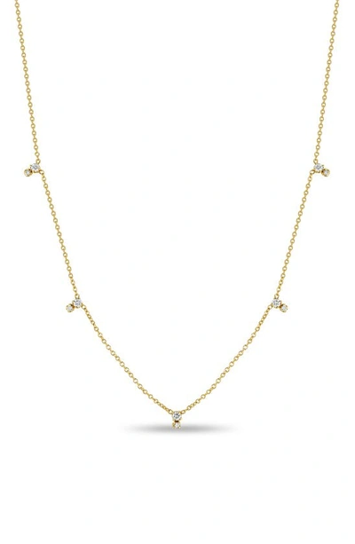 ZOË CHICCO STACKED DIAMOND STATION NECKLACE