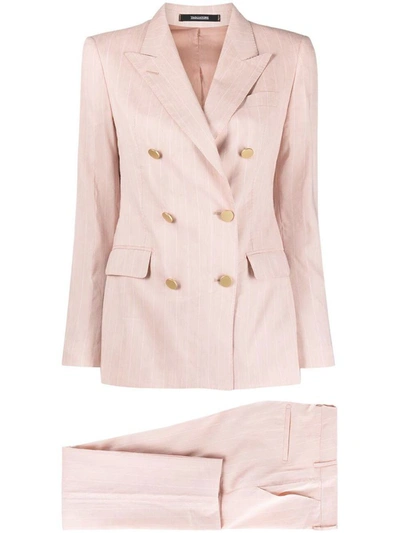 Tagliatore Double-breasted Two-piece Suit In Pink