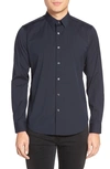 Theory Sylvain Structure Knit Regular Fit Shirt In Eclipse