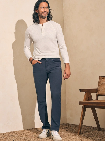 Faherty Stretch Terry 5-pocket Pants (34" Inseam) In Navy
