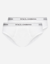 DOLCE & GABBANA BI-PACK MID BRIEFS IN STRETCH COTTON,N9A03JO0025W0800