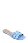 Journee Collection Journee Womens Arrina Wide Width Flat Sandals In Blue