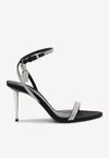 Tom Ford Crystal Stones Padlock Pointy Naked Sandal 105 In Crystal