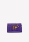 Tom Ford Tf Disco Lizard-print Crossbody Bag In Purple