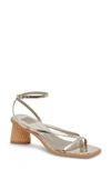 Dolce Vita Banita Ankle Strap Sandal In Light Gold Crackled Stella