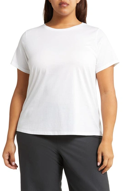 Eileen Fisher Crewneck Jersey Knit Tee In White