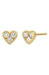 Bony Levy Simple Obsession Diamond Heart Earrings In 18k Yellow Gold