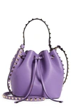 VALENTINO GARAVANI ROCKSTUD LEATHER BUCKET BAG