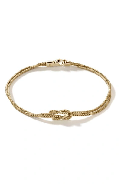 John Hardy Women's Love Knot 14k Yellow Gold Double-chain Bracelet In Silver