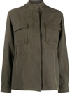 Woolrich Concealed-fastening Fitted Jacket In Green