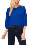 VINCE CAMUTO CRINKLED PUFF THREE-QUARTER SLEEVE TOP