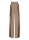 Rochas High Waist Wide Leg Trousers In Pink