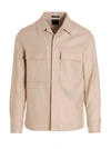 Zegna Linen-twill Overshirt In Beige