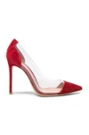 GIANVITO ROSSI GIANVITO ROSSI SUEDE PLEXI PUMPS IN RED,G20140 15RIC CPL