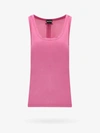 Tom Ford Logo-patch Silk Tank Top In Pink