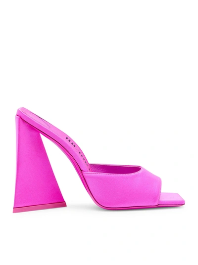 Attico Luz Satin Mules In Fuchsia