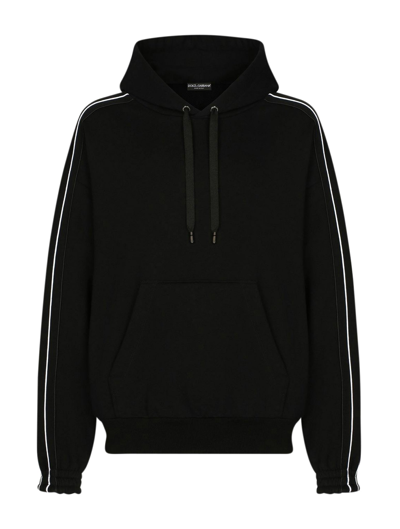 Dolce & Gabbana Hoodie Mit Logo-streifen In Black