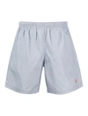 Alexander Mcqueen Embroidered Skull Swim Shorts In Blue