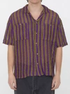 Andersson Bell Striped Knit Shirt In Purple