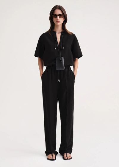 Totême Press-creased Drawstring Trousers Black