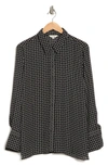 Max Studio Circle Stripe Long Sleeve Button-up Shirt In Blk/ Ivry Dmnd Chn Tl