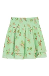 Peek Aren't You Curious Kids' Pixie Floral Print Smocked Tiered Skirt In Print