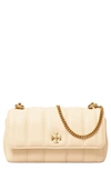 Tory Burch Kira Flap Quilted Mini Shoulder Bag In Brie