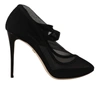 Dolce & Gabbana Black Stretch Tulle Stretch Boots Shoes In Black