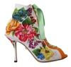 Dolce & Gabbana White Jersey Stretch Boots Open Toes Heels Shoes In White