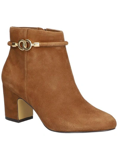 BELLA VITA DIAZ WOMENS FAUX SUEDE HEEL ANKLE BOOTS