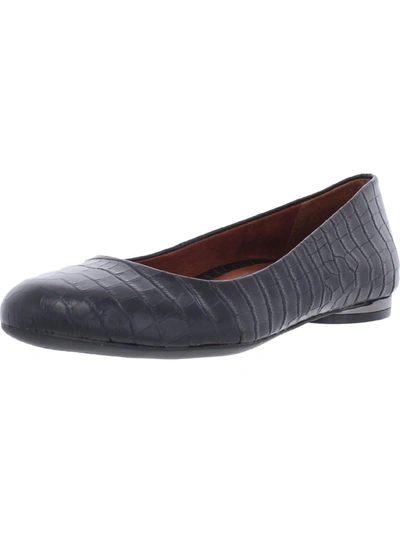 Vionic Hannah Womens Cushioned Footbed Slip On Ballet Flats In Black