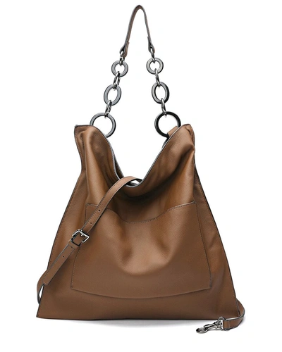 Tiffany & Fred Leather Shoulder Bag In Brown