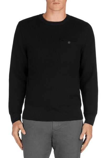 J Brand Coolidge Wool Crew Neck Sweater In Black