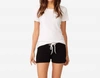 Monrow Supersoft Vintage Shorts - Black In Black