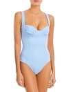 PALM WOMENS UNDERWIRE PLEATED ONE-PIECE SWIMSUIT