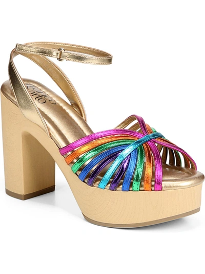 Franco Sarto Willow Womens Faux Leather Ankle Strap Platform Sandals In Multi