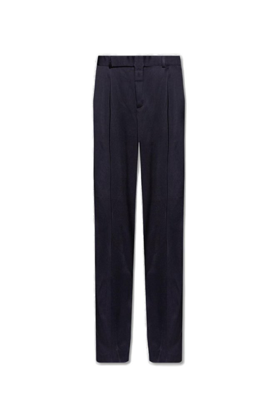 Saint Laurent High Waist Flared Trousers In Navy