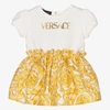 VERSACE BABY GIRLS GOLD BAROCCO DRESS