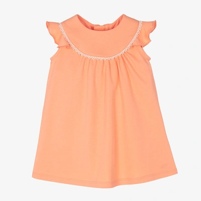 Chloé Babies' Girls Coral Pink Cotton Dress