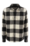 Woolrich Alaskan Check White Black Overshirt In Cream/black