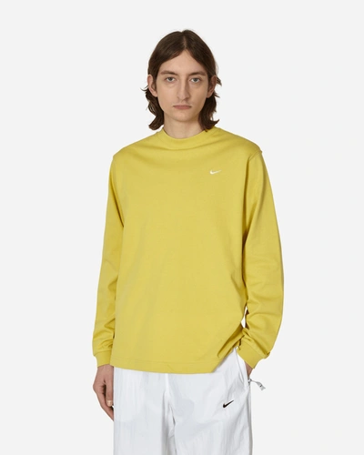 Nike Solo Swoosh Longsleeve T-shirt Yellow In Multicolor