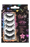 RUDE ASSORTED 5-PACK ESSENTIAL FAUX MINK 3D LASHES