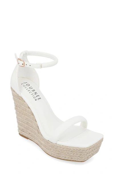 Journee Collection Olesia Tru Comfort Espadrille Wedge Platform Sandal In White