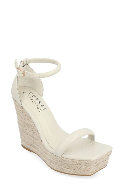 Journee Collection Olesia Tru Comfort Espadrille Wedge Platform Sandal In Beige