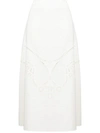 Chloé Broderie Anglaise Crepe Midi Skirt In White