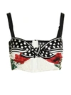 Dolce & Gabbana Printed Tie-front Silk Bralette In Multicolor