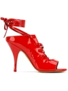GIVENCHY GIVENCHY ANKLE WRAP SANDALS - RED,BE0920304411992154